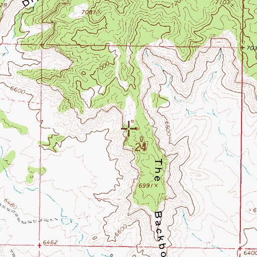 Topographic Map of The Backbone, UT
