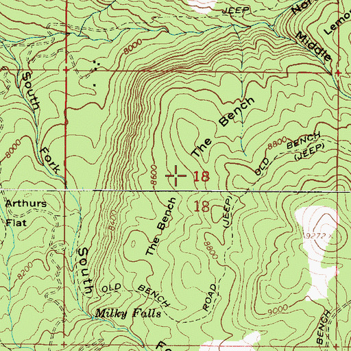 Topographic Map of The Bench, UT