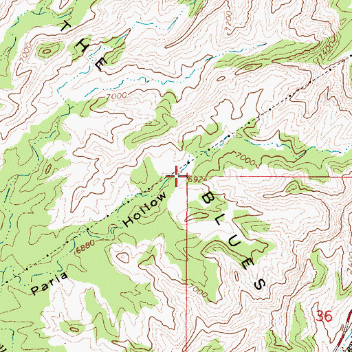 Topographic Map of The Blues, UT