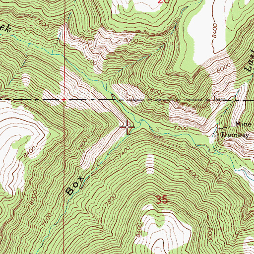 Topographic Map of The Box, UT