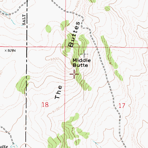 Topographic Map of The Buttes, UT
