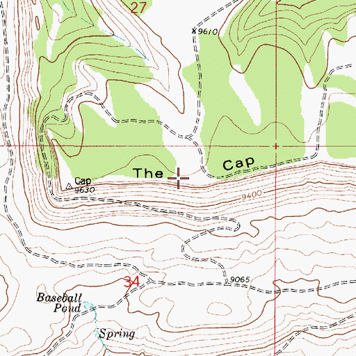 Topographic Map of The Cap, UT