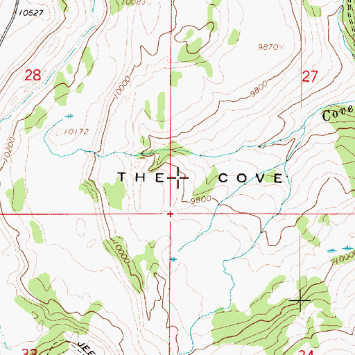 Topographic Map of The Cove, UT