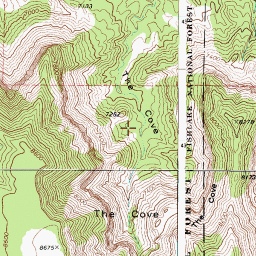 Topographic Map of The Cove, UT