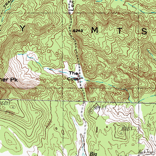 Topographic Map of The Cove, UT