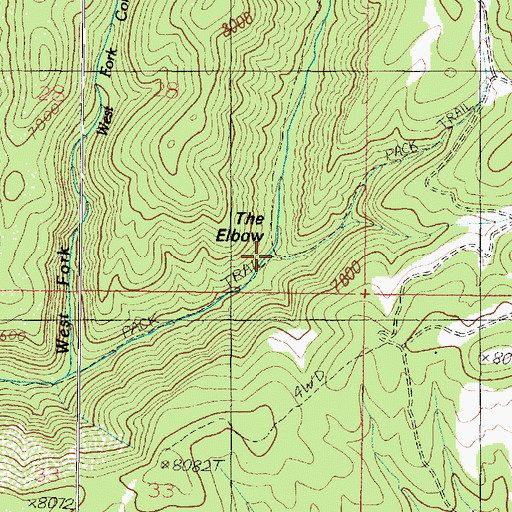 Topographic Map of The Elbow, UT