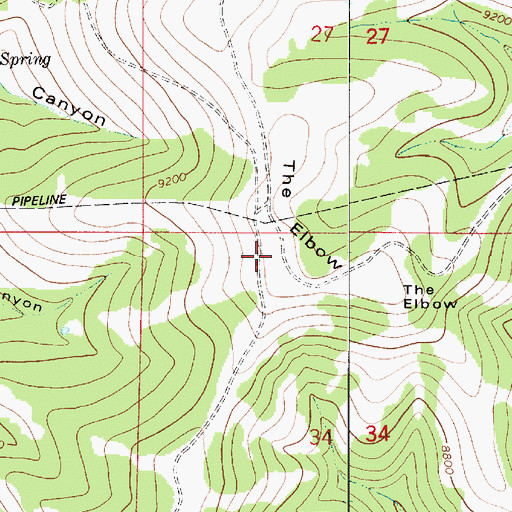 Topographic Map of The Elbow, UT