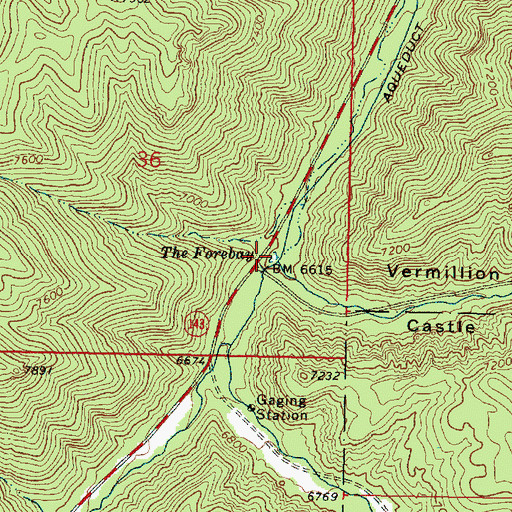 Topographic Map of The Forebay, UT