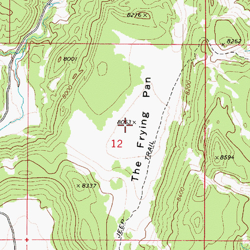 Topographic Map of The Frying Pan, UT