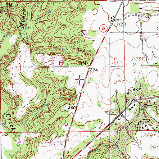 Topographic Map of Pineview Memorial Cemetery, AL