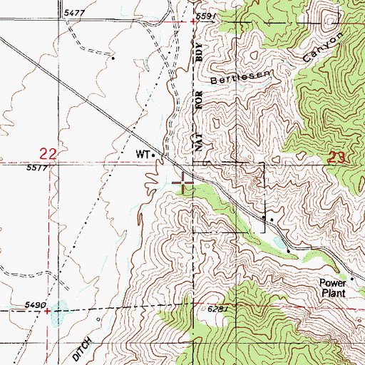 Topographic Map of The Gates, UT