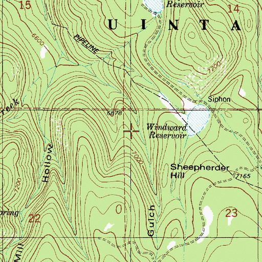 Topographic Map of The Gulch, UT