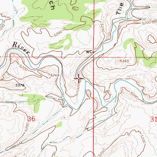 Topographic Map of The Gulch, UT