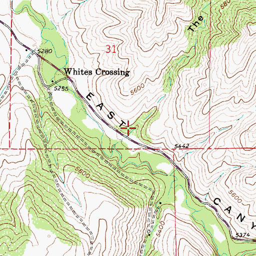 Topographic Map of The Gulch, UT