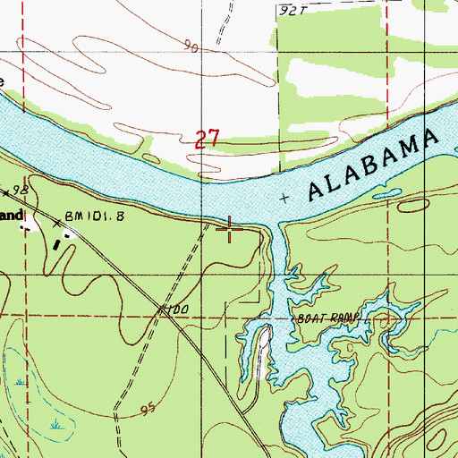 Topographic Map of Portland Public Use Area, AL