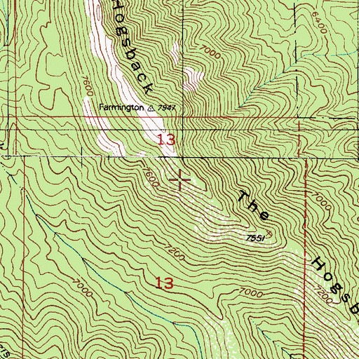 Topographic Map of The Hogsback, UT