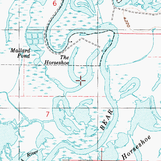 Topographic Map of The Horseshoe, UT