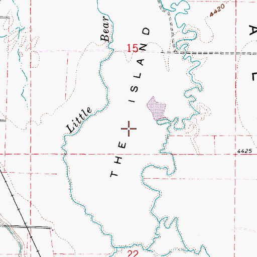 Topographic Map of The Island, UT