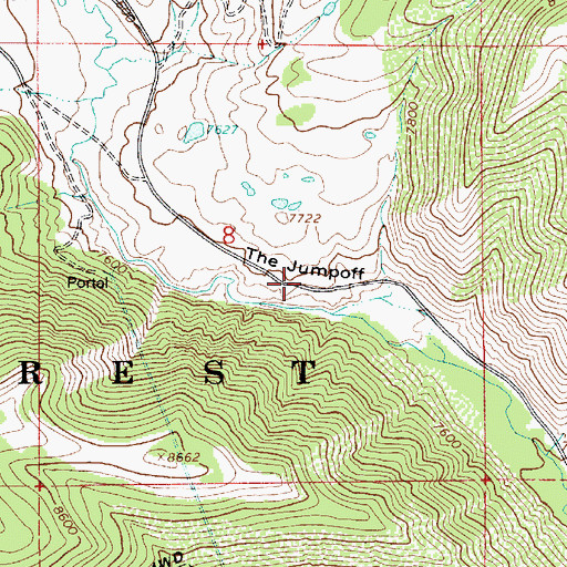 Topographic Map of The Jumpoff, UT