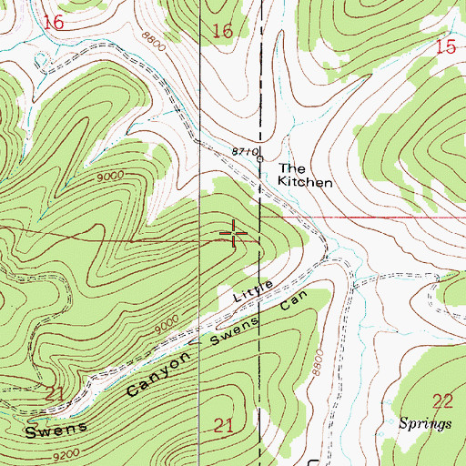 Topographic Map of The Kitchen, UT