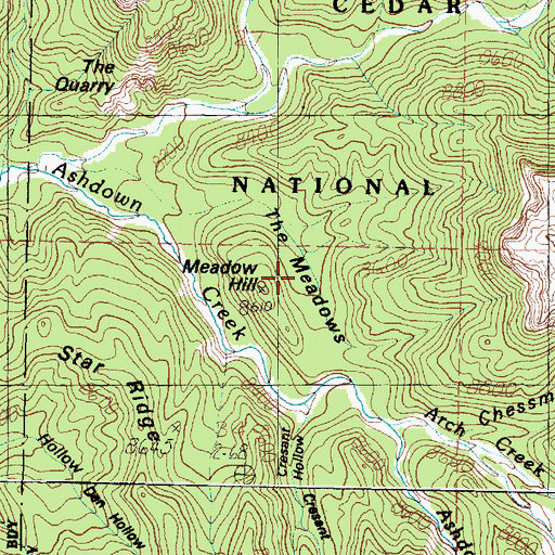 Topographic Map of The Meadows, UT