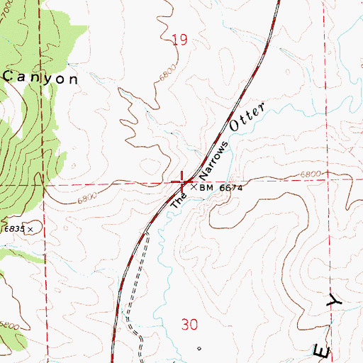 Topographic Map of The Narrows, UT