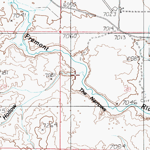Topographic Map of The Narrows, UT