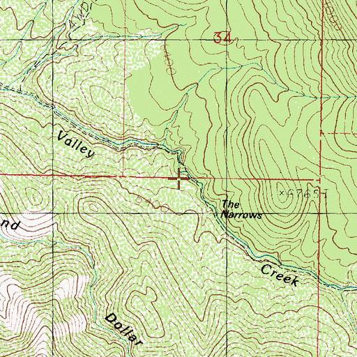Topographic Map of The Narrows, UT