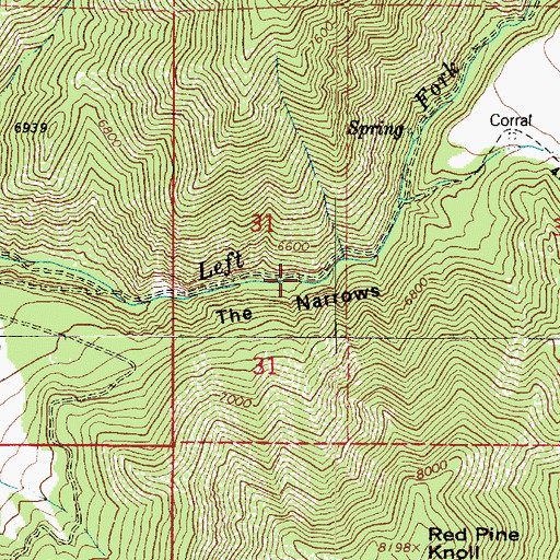 Topographic Map of The Narrows, UT