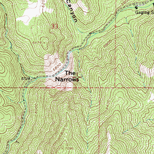 Topographic Map of The Narrows, UT