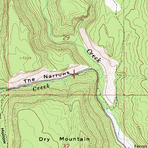 Topographic Map of The Narrows, UT
