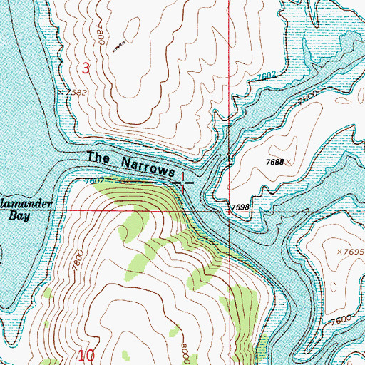Topographic Map of The Narrows, UT