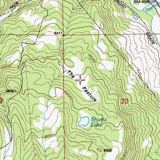 Topographic Map of The Pasture, UT