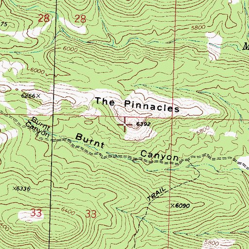 Topographic Map of The Pinnacles, UT