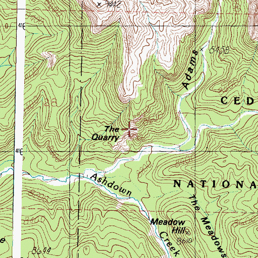Topographic Map of The Quarry, UT