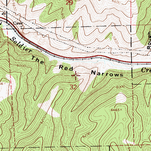 Topographic Map of The Red Narrows, UT