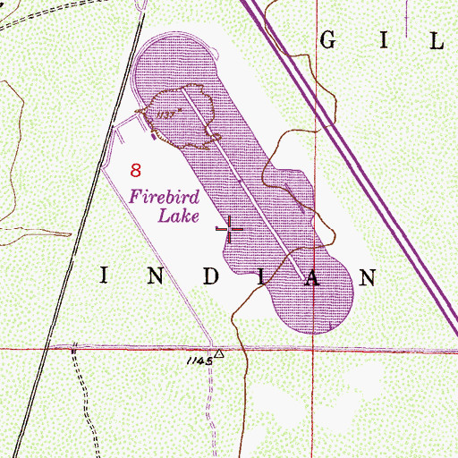 Topographic Map of Firebird Lake, AZ