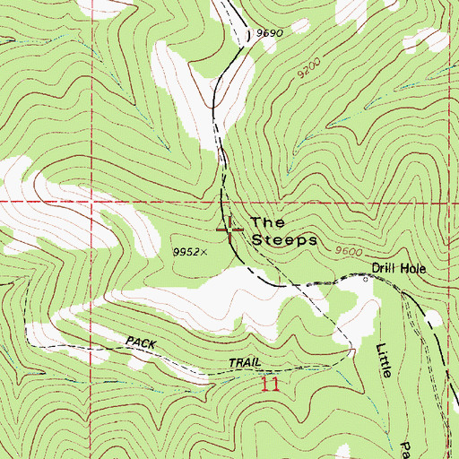 Topographic Map of The Steeps, UT