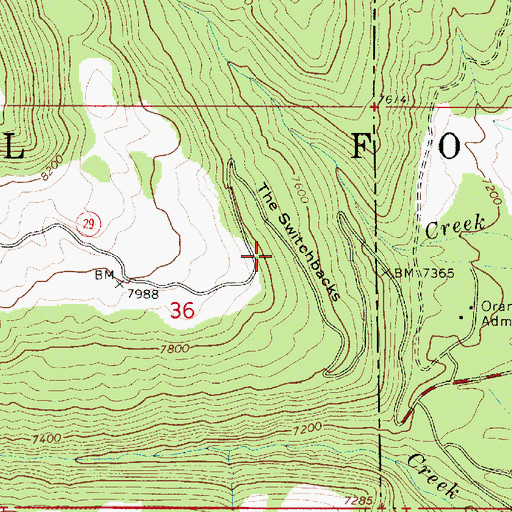 Topographic Map of The Switchbacks, UT
