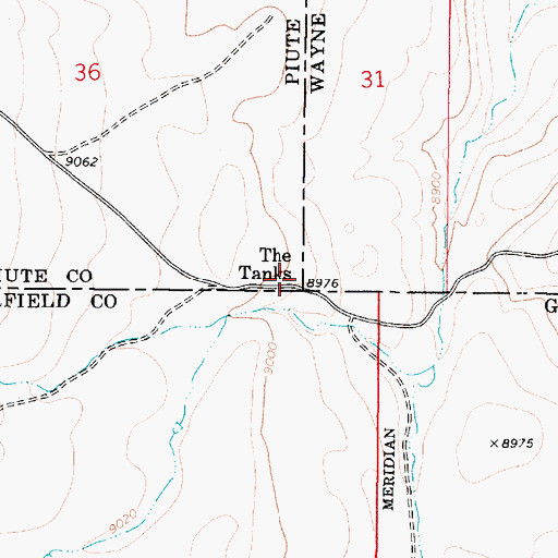 Topographic Map of The Tanks, UT