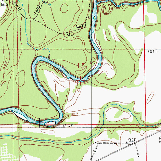 Topographic Map of Purnells Ferry (historical), AL