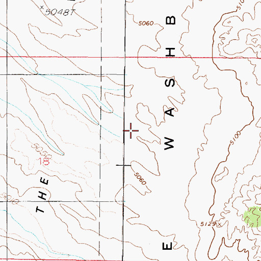 Topographic Map of The Washboard, UT