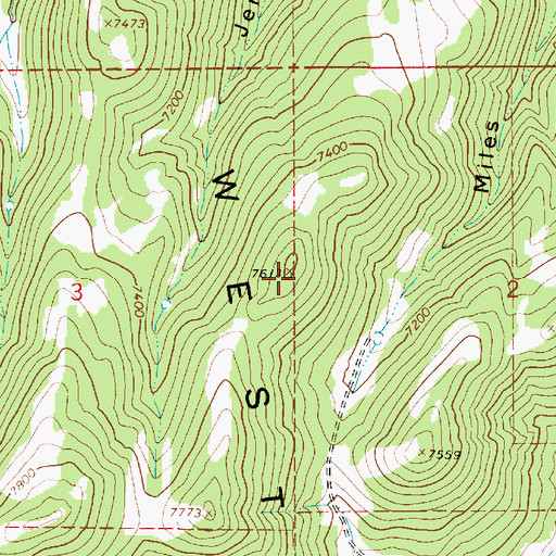 Topographic Map of The West Hills, UT