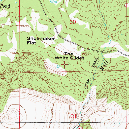 Topographic Map of The White Slides, UT