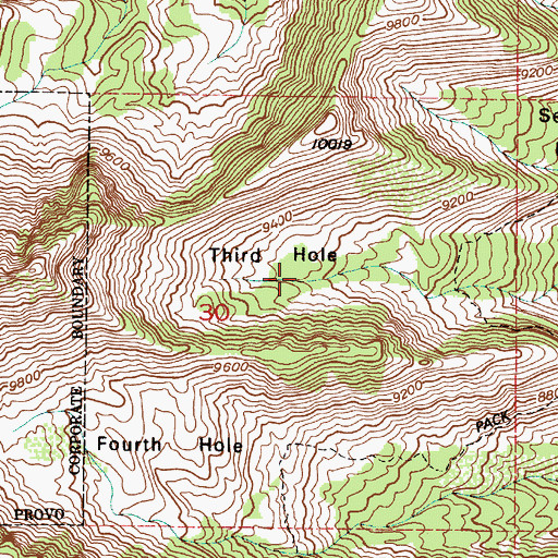 Topographic Map of Third Hole, UT