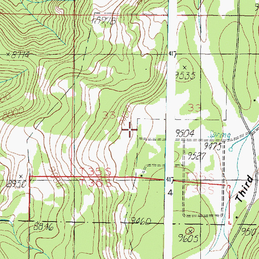 Topographic Map of Third House Flat, UT