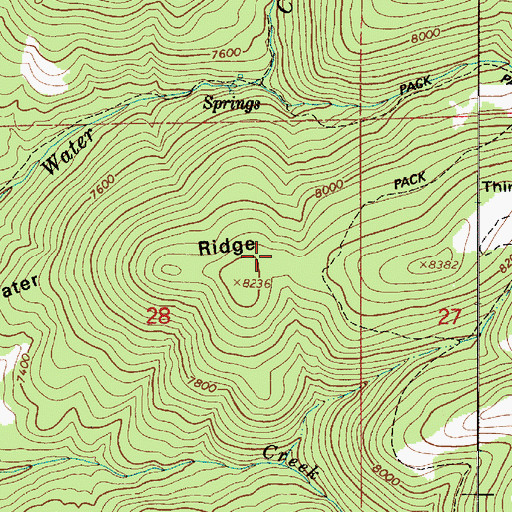 Topographic Map of Third Water Ridge, UT