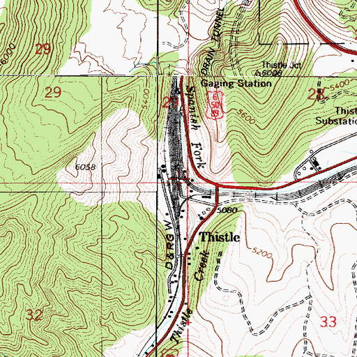 Topographic Map of Thistle Creek, UT