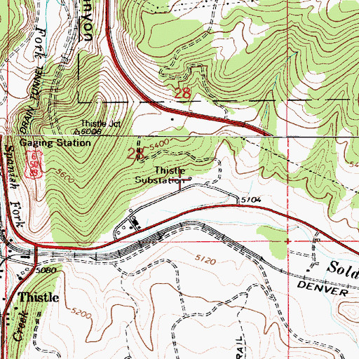 Topographic Map of Thistle Substation, UT