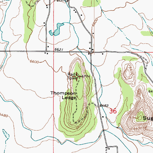 Topographic Map of Thompson Ledge, UT